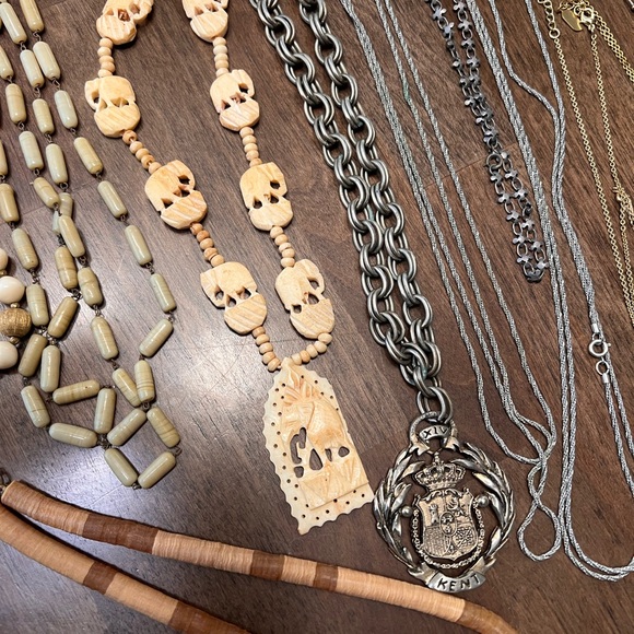 Vintage sterling silver boho turquoise shell Hawaii hippie jewelry bundle - Picture 7 of 11